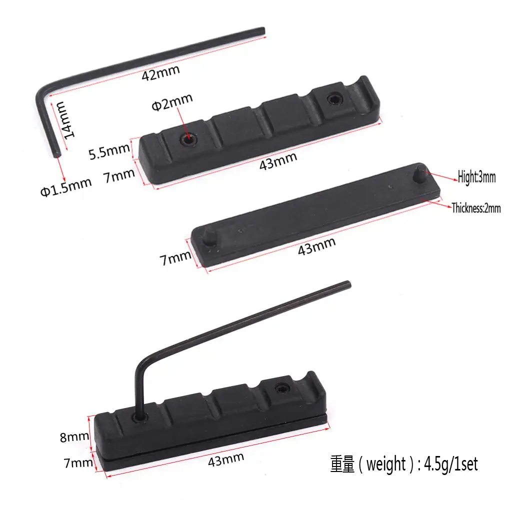 Instrument Accs Pre Cut Guitar Nut Easy Install with Wrench Bass Guitar Parts Height Adjust for 5 String