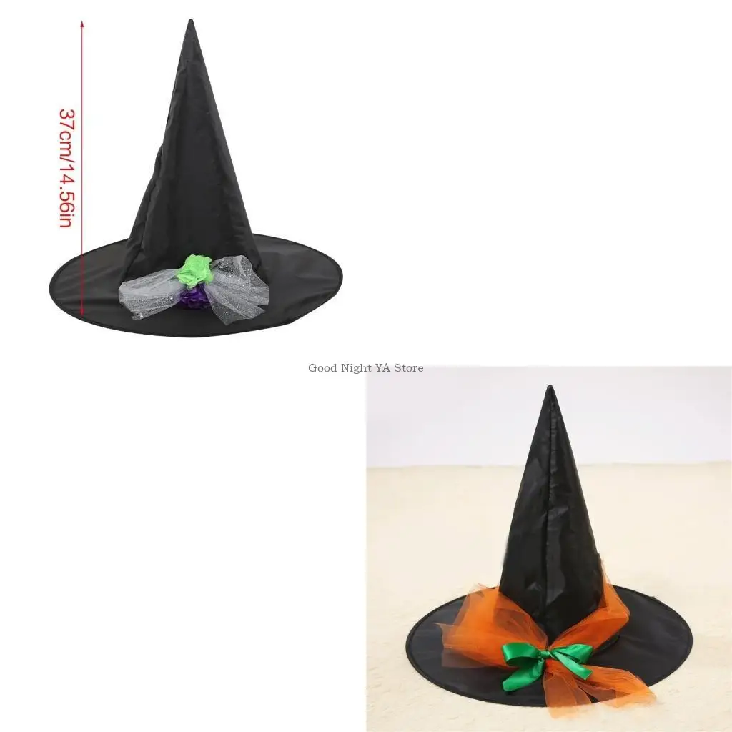 

Детская шляпа ведьмы для Хэллоуина, маскарада, косплея, с пряжей/цветочным декором