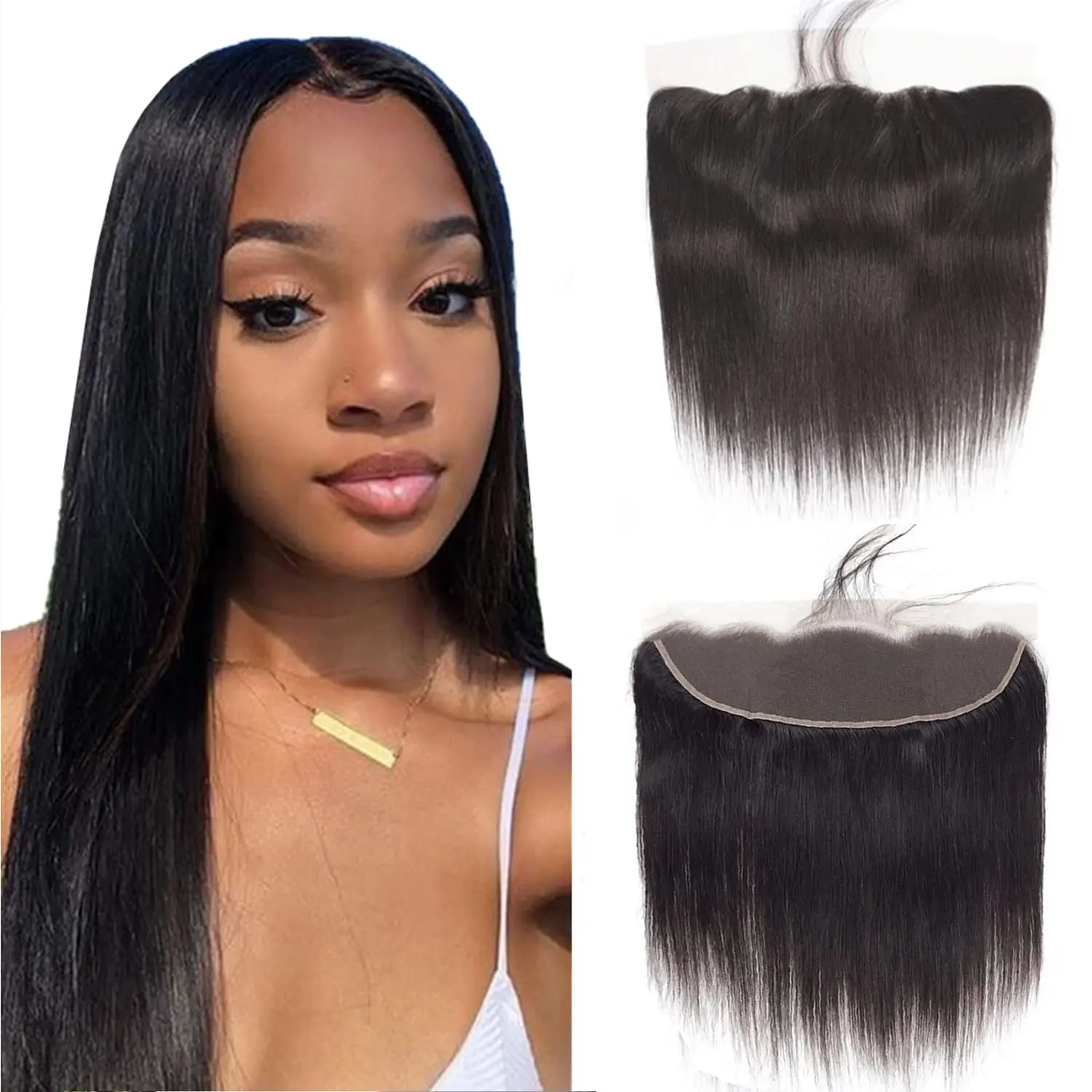 

13x4 Ear To Ear HD Lace Frontal Brazilian Straight Transparent 13x4 Lace Closure 100% Virgin Human Hair Pre Plucked Hairline