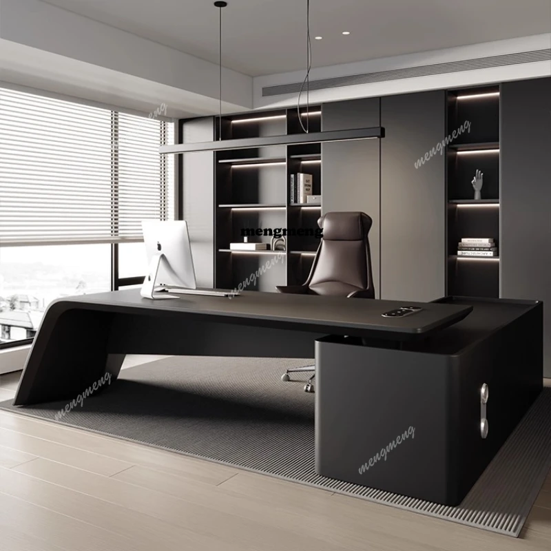 

Черный роскошный офисный стол большого размера, современный высококачественный дизайн, стол Boss, мебель середины века в стиле минимализм mesa para escritório