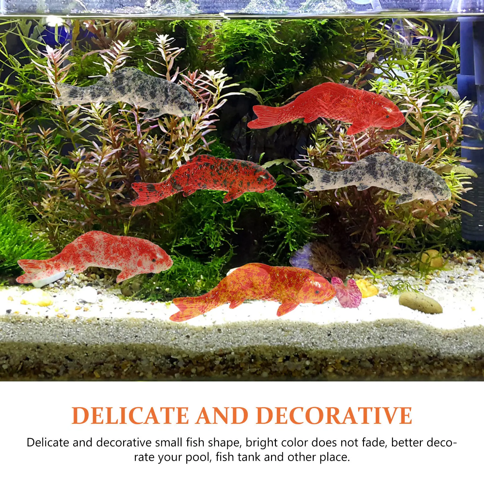 20Pcs Small Realistic Fish Tank Decor Resin Fake Fish Bright Color Fade-Resistant for Aquarium Terrarium Ocean Scene Layout