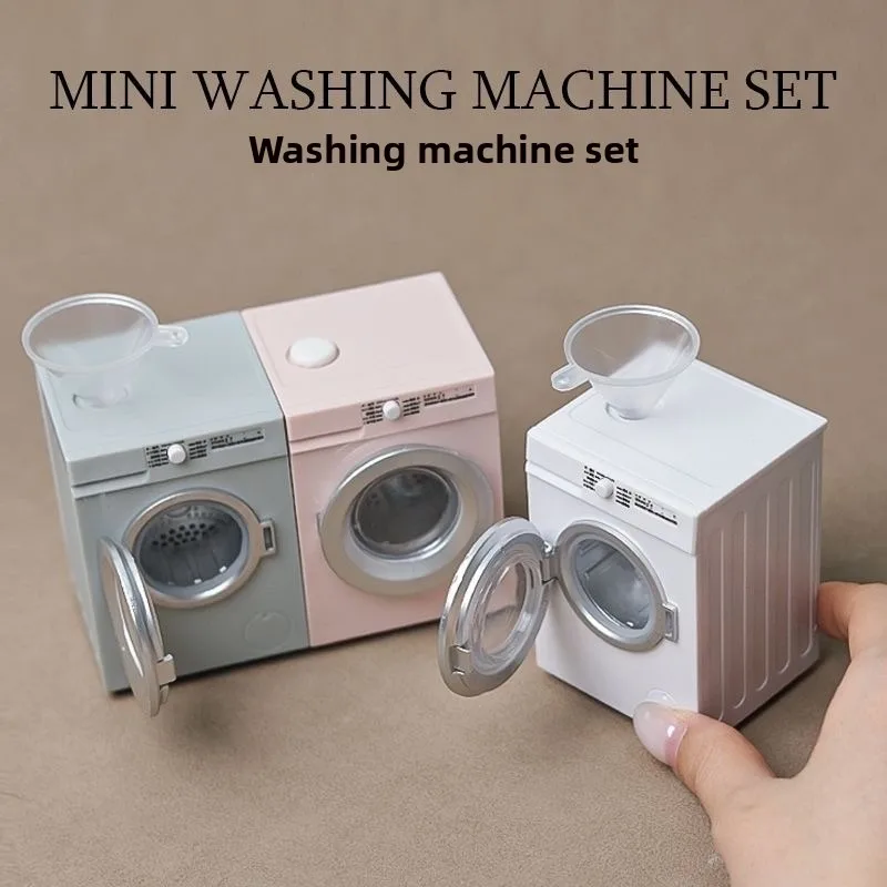 

Simulation Mini Miniature Drum Washing Machine Model Can Rotate Water Injection Dolls Play House Children's Toys Small Gifts