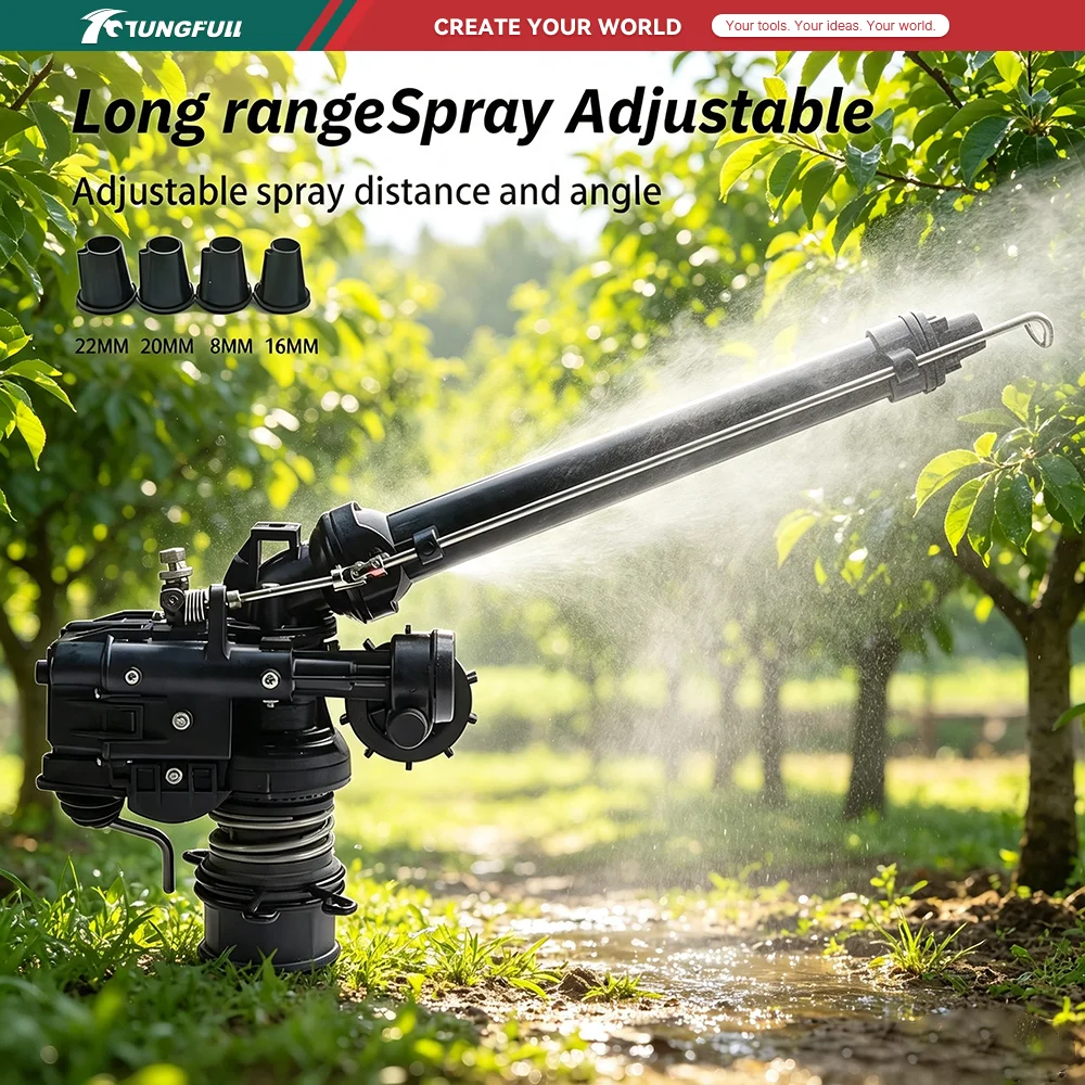 Farming Agriculture & Cooking - 0-48° Automatic Rotating Turbine Sprinkler Adjustable