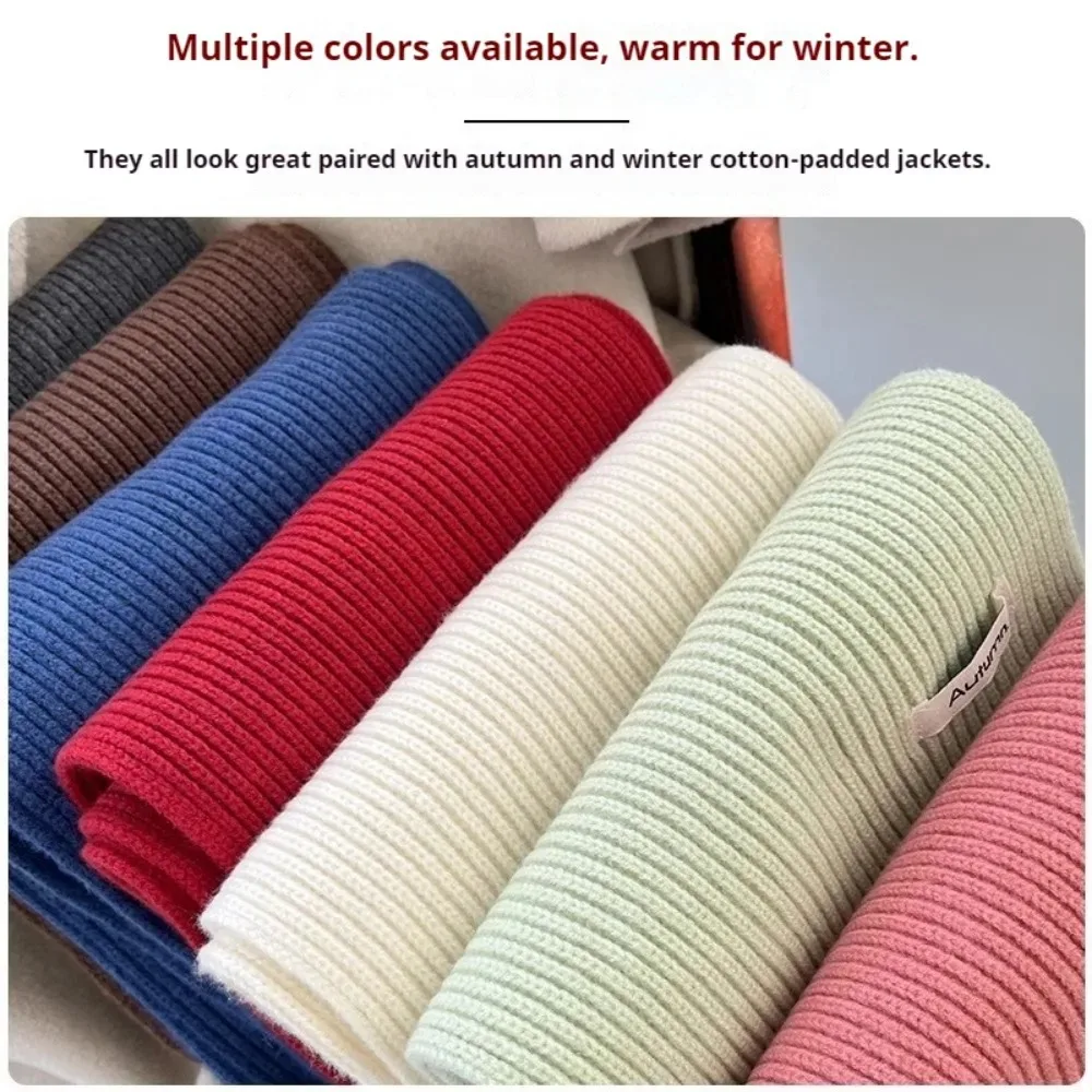 Set Tiga Potong Syal Rajut Musim Dingin Wanita Warna Solid Topi Syal Sarung Tangan Wanita Anti Angin Dewasa Set Syal Topi Wanita Modis