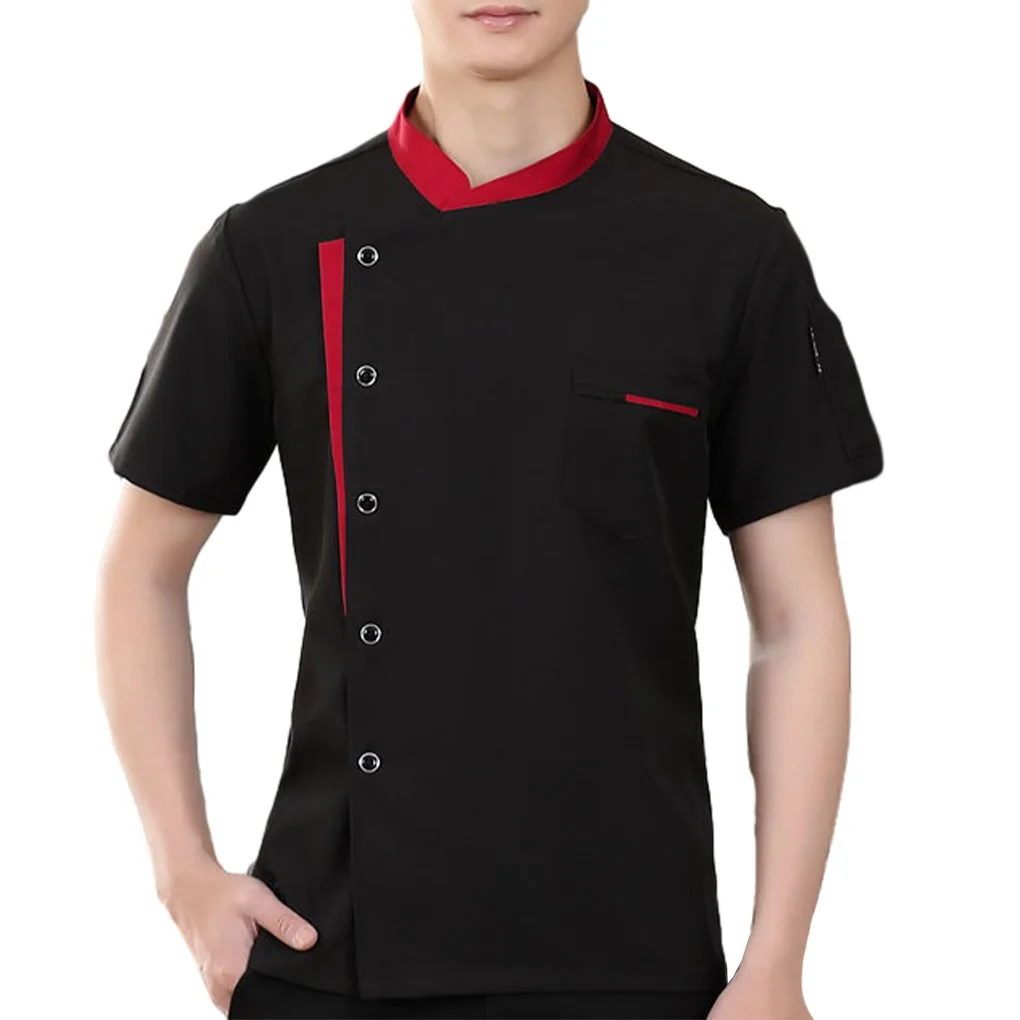 Unisex Koch Jacke Koch Mantel Koch Uniformen O-Ausschnitt übergroße Tops Bäckerei