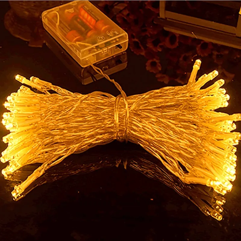 10M 5M 3M 2M Led Fairy String Lights AA Battery Powered Lamp Waterproof For Home Xmas Party Wedding Garden Outdoor Decoration