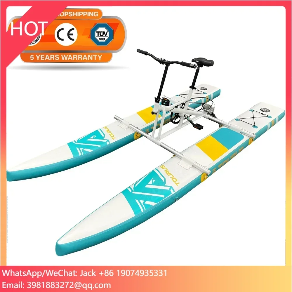 

TOURUS Favorite 2023 New arrival floating inflatable hydro waterbike water bicycle bike pedal boats floating bicycle for sale