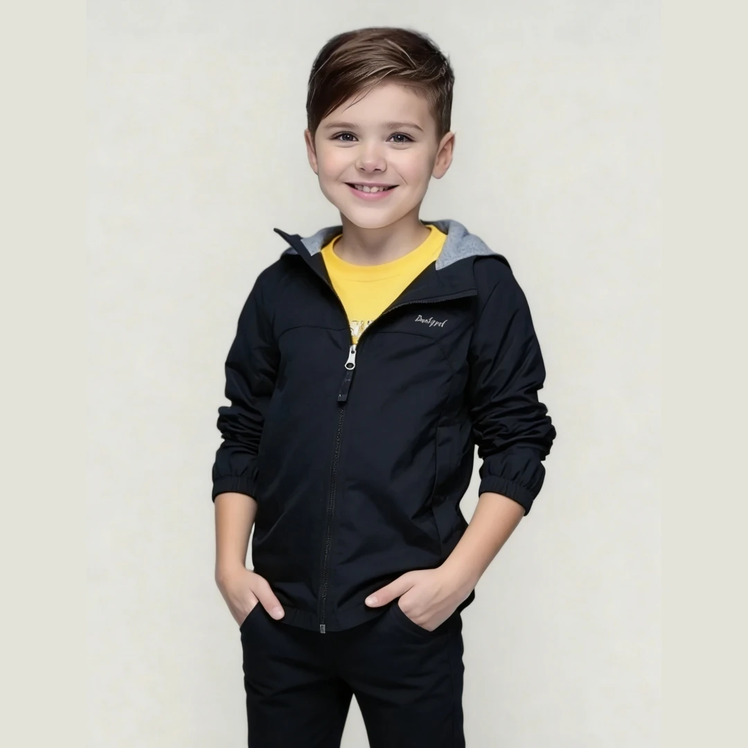 

Dubbped Boys Girls Jackets Waterproof Hooded fleece Raincoats Lightweight Windbreakers Outdoor Windbreaker for Kids Coat5-14Y