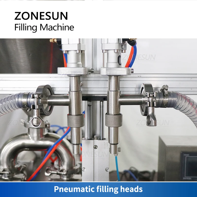 ZONESUN Automatic Filling Machine Mixing Tank Emulsifying Blender Piston Pump Cosmetic Detergent Shampoo Juice Bottle ZS-DTPT2