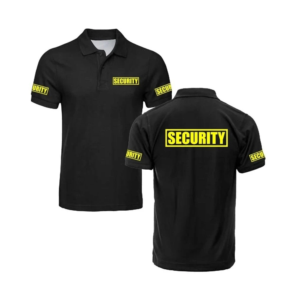 Security Classic Men\'s Polo Shirt Breathable Quick Drying Guard Bodyguard Uniform Work Clothes Causal Light Soft Wholesale Tops