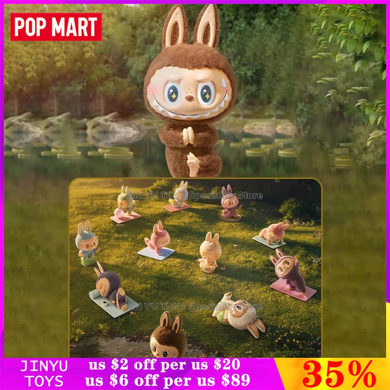 POP MART The Monsters Labubu Lazy Yoga Series Mystery Box Cute Anime Figure Model Confirm Style Desktop Ornaments Guess Bag Toys