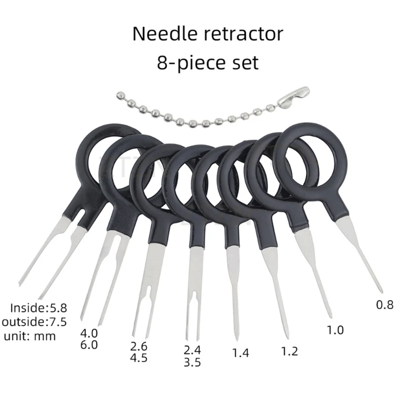 82PCS Car Terminal Removal Wiring Crimp Connector Puller Repairing Tool Auto Electrical Wire Crimp Connector Needle