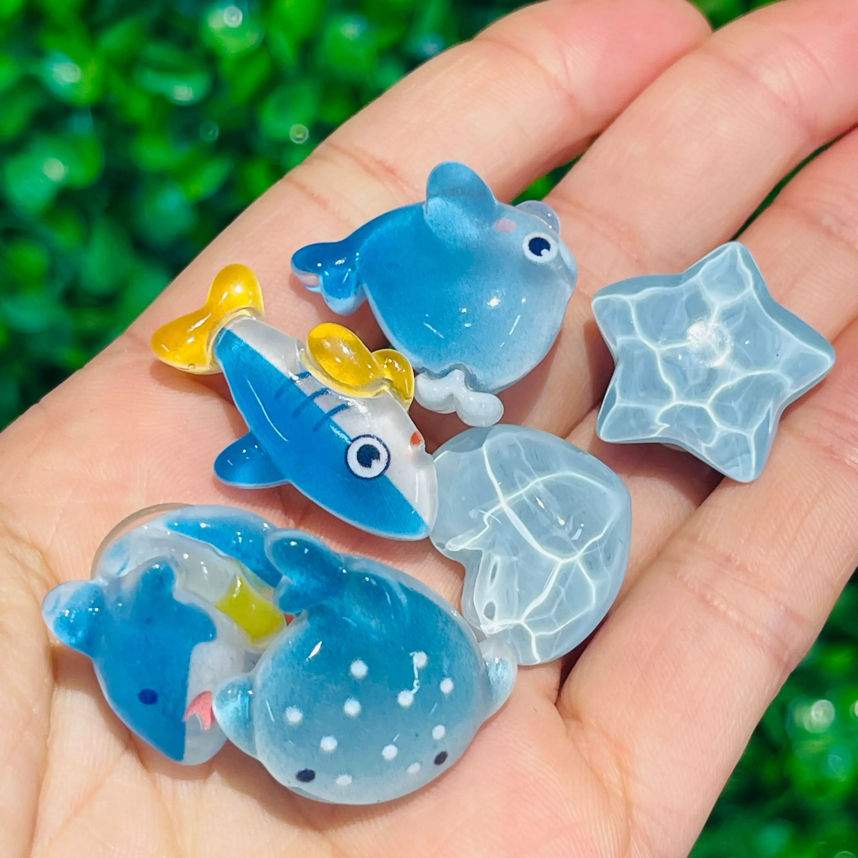 6pcs Cartoon Blue Whale Shark Dolphin Star Heart Resin Shoe Charms Buckle Clog Garden Shoes Decorations Hole Slipper Accessories image 6