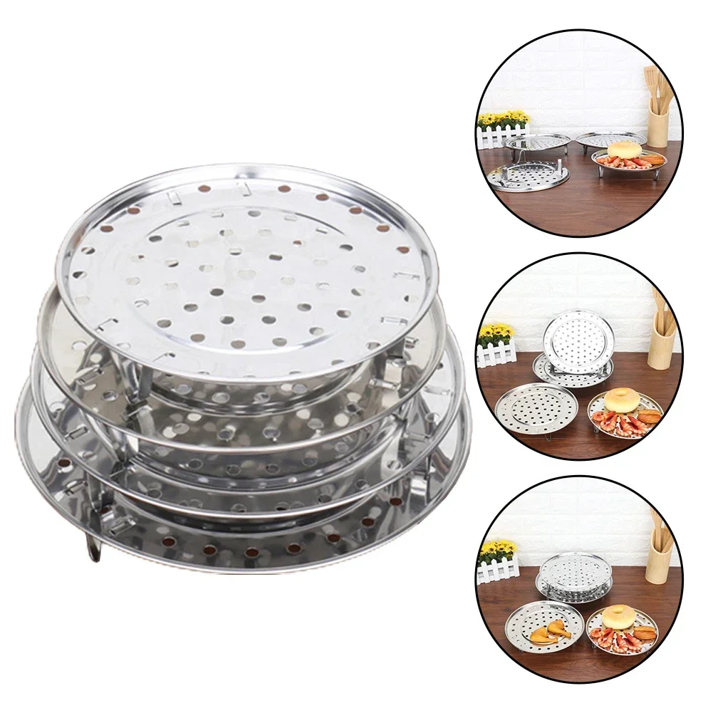 Stainless Steel Steamer Tray Rack Multifunctional Pot Steaming Steamer Shelf Steamer Rack Round Steamer Cookware 18-30cm