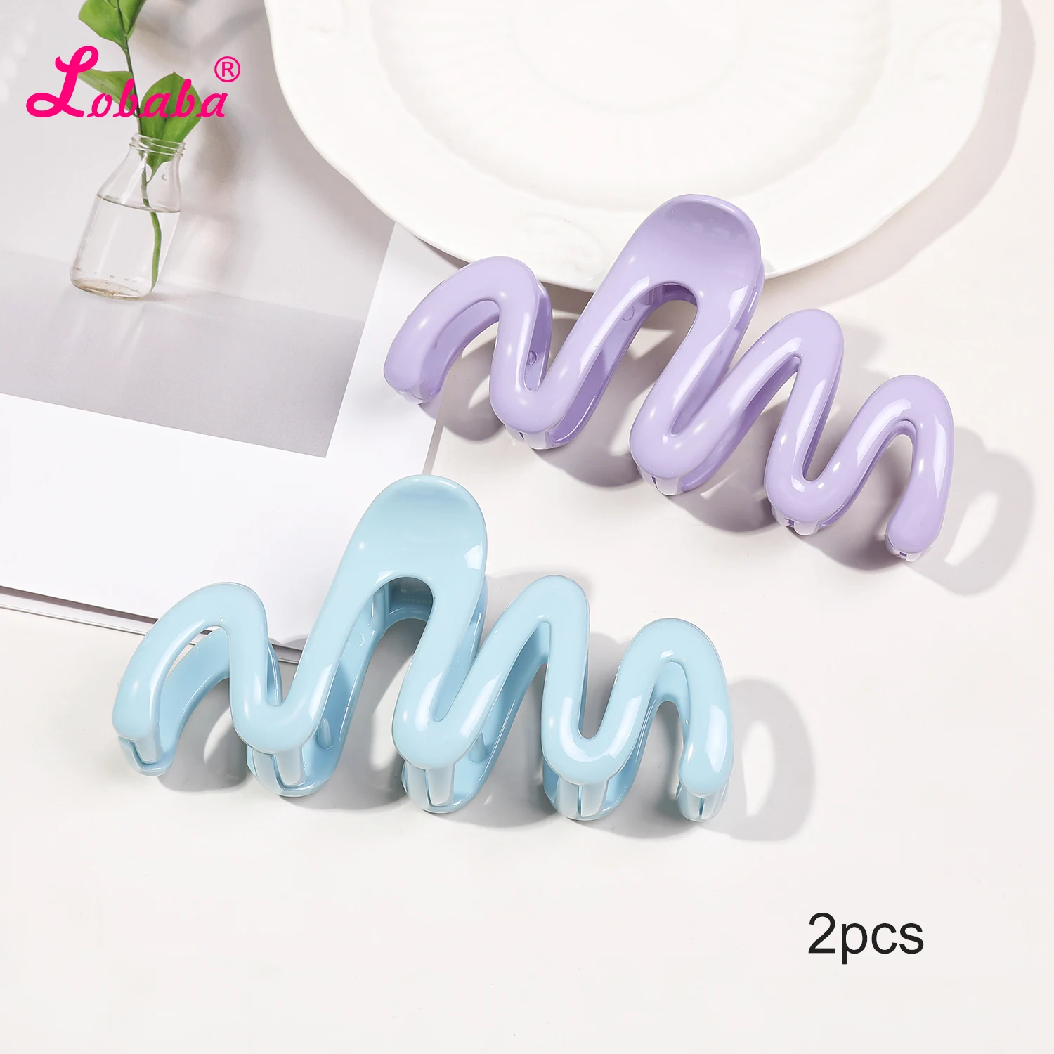 New Colorful Jelly Wave Hair Claw Clips,4.1 Inch Hairpin for Women Girls Thin Thick Hair,Big Banana Clips,Strong Hold jaw clips