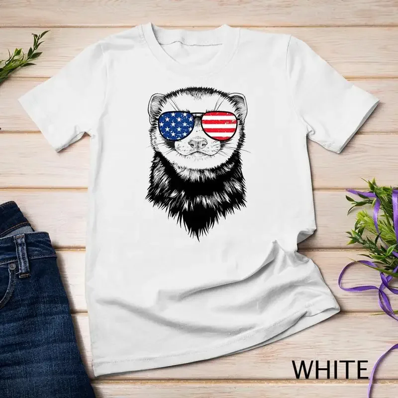 4th of July Ferret Patriotic USA Sunglasses American Unisex T shirt