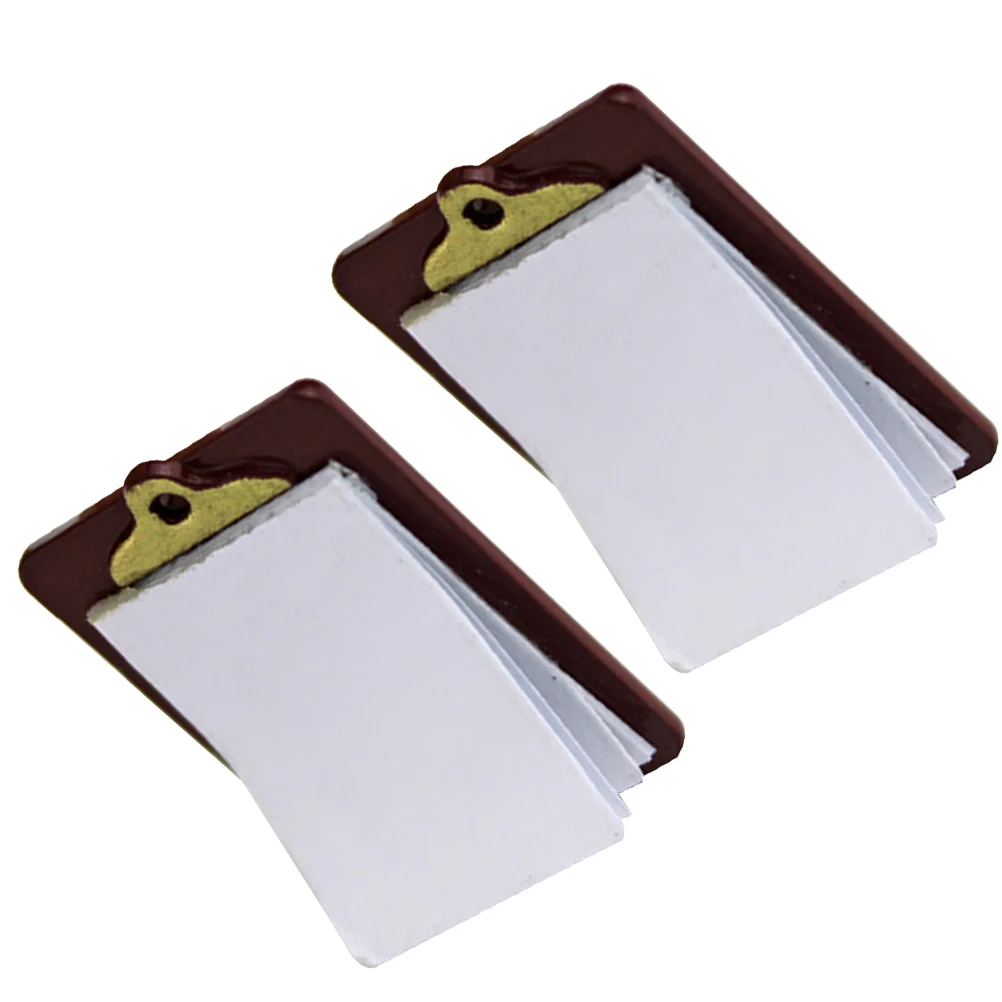 

2 Pcs Miniature Writing Board Simulated WordPad Decorative Clipboard Mini House Supplies Stylish Gift DIY Accessories Realistic
