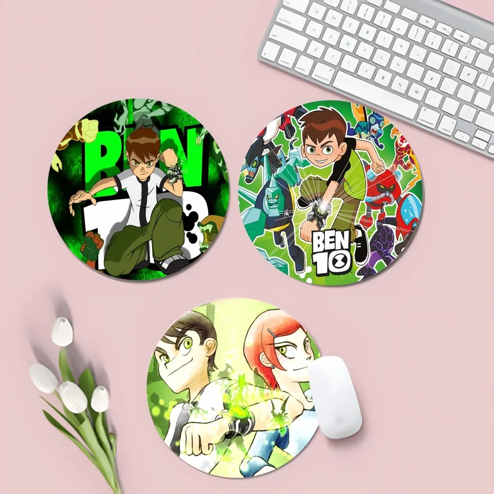 

B-Ben Cartoon 10 Anti-Slip Round Kawaii Cartoon Anime Gaming Mouse Pad Keyboard Mouse Mats Deskpad Girls for Teen Girls Bedroom