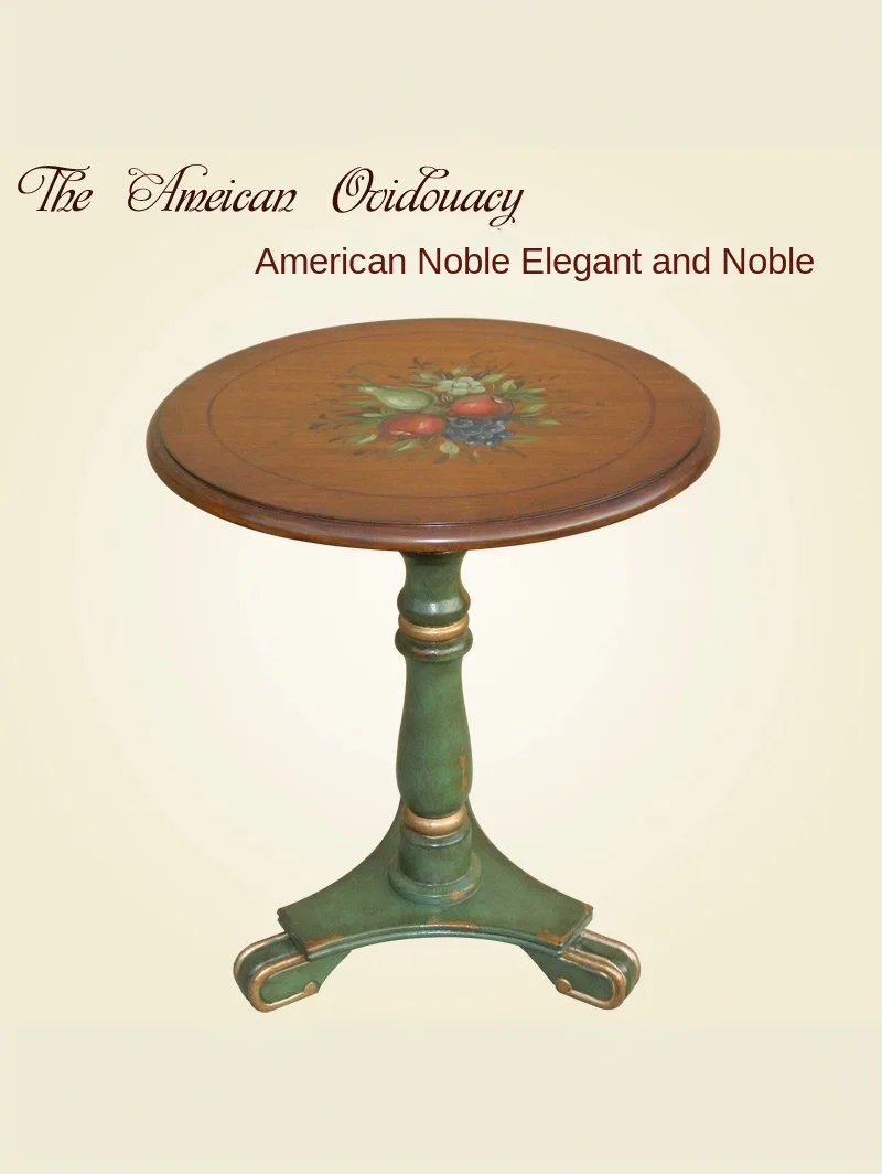 

Консольный столик в стиле фермерского дома для гостиной, маленький круглый стол из массива дерева, прочный, в американском деревенском стиле, для использования в качестве обеденного стола.