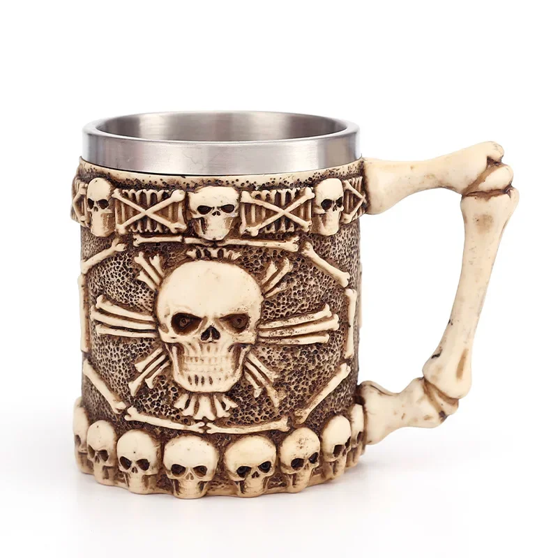 Venta caliente artesanías de resina taza de calavera Halloween Pascua decoración tazas tazas tazas de café