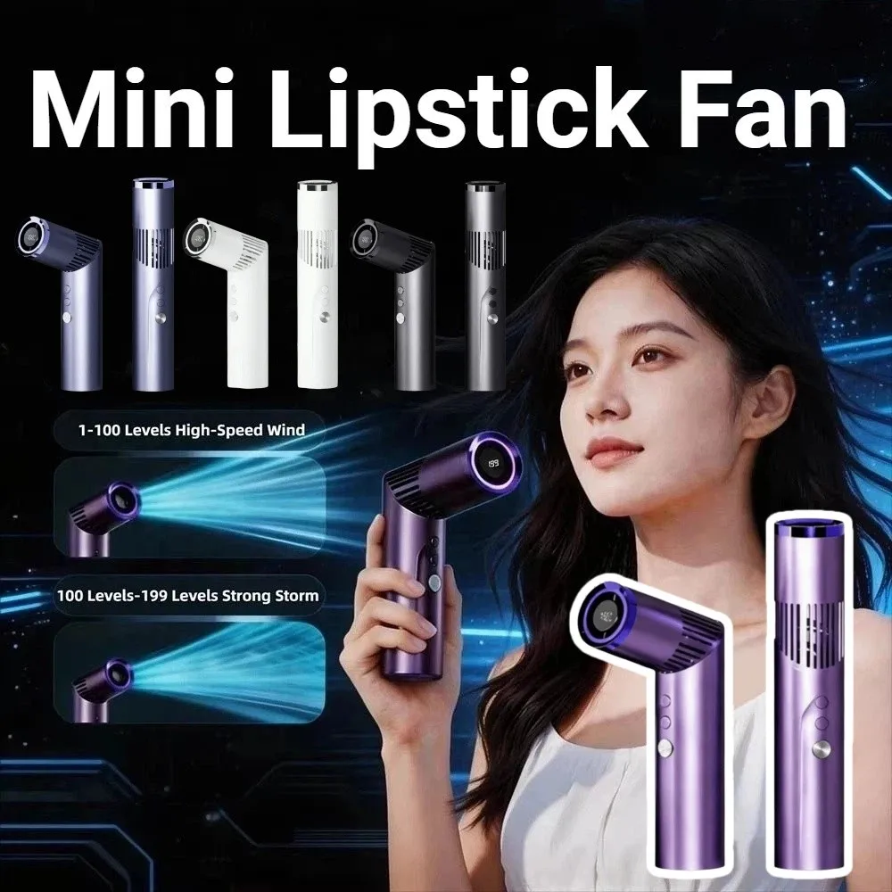 

Portable Mini Cooling Fans Lipstick Size Ice Compress Neck Hanging Fan USB Rechargeable Pocket Handheld Folding Fan