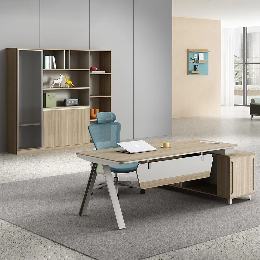 

#Modern Luxury Ergonomic Convertible Executive Office Desk With Storage Commercial Furniture