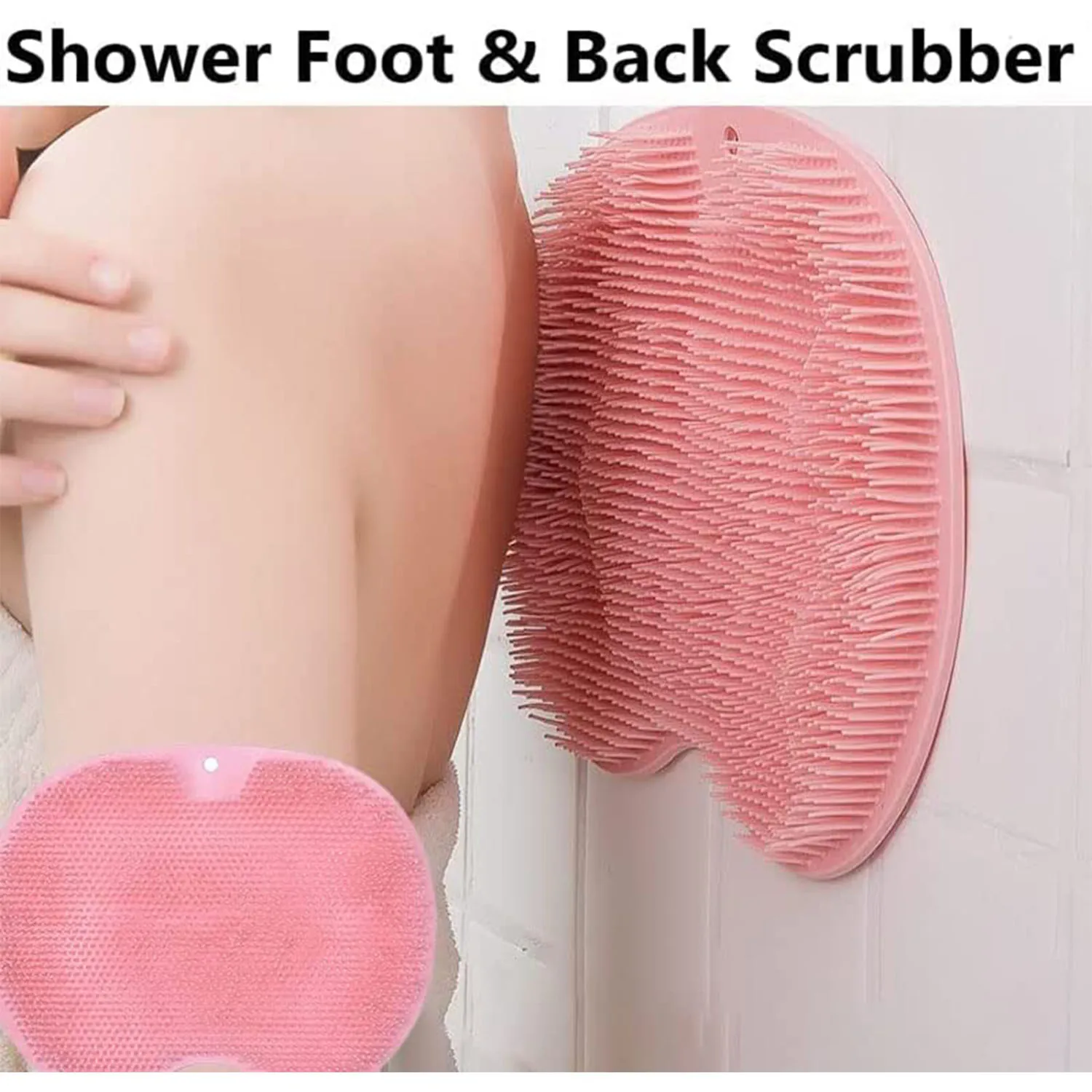 2pcs Shower Back Massager Scrubber,Shower Foot Massager Scrubber,Non Slip/Suction Cups Silicone Foot Brush Washer Cleaner