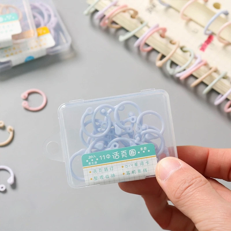 12-Count/20-Count Loose Leaf Binder Ringen Met Case Flexibele Plastic Binder Ring Boek Ringen Voor losbladige Refill Papers