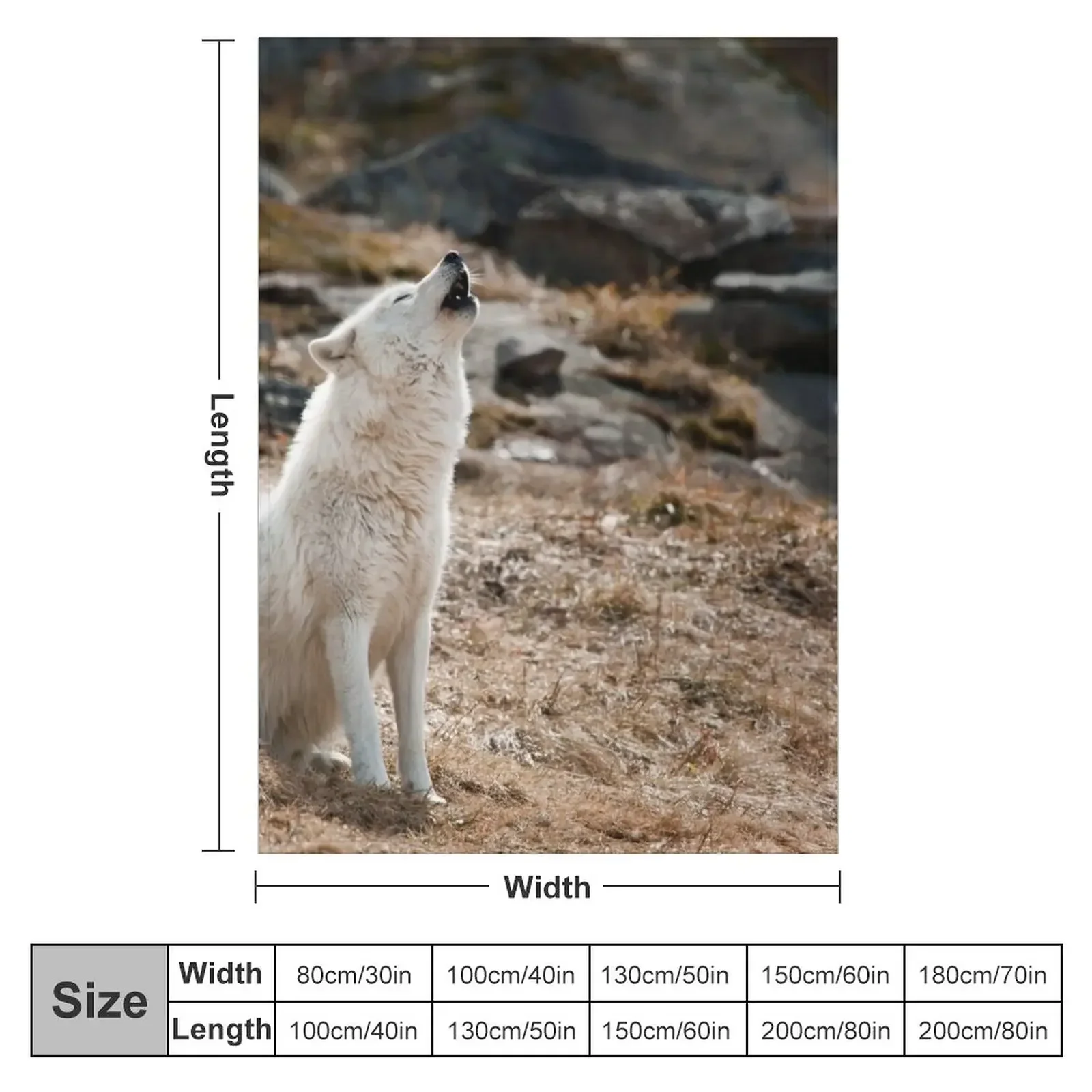 New Howling Arctic Wolf Throw Blanket Thermal Flannel Fabric Blankets