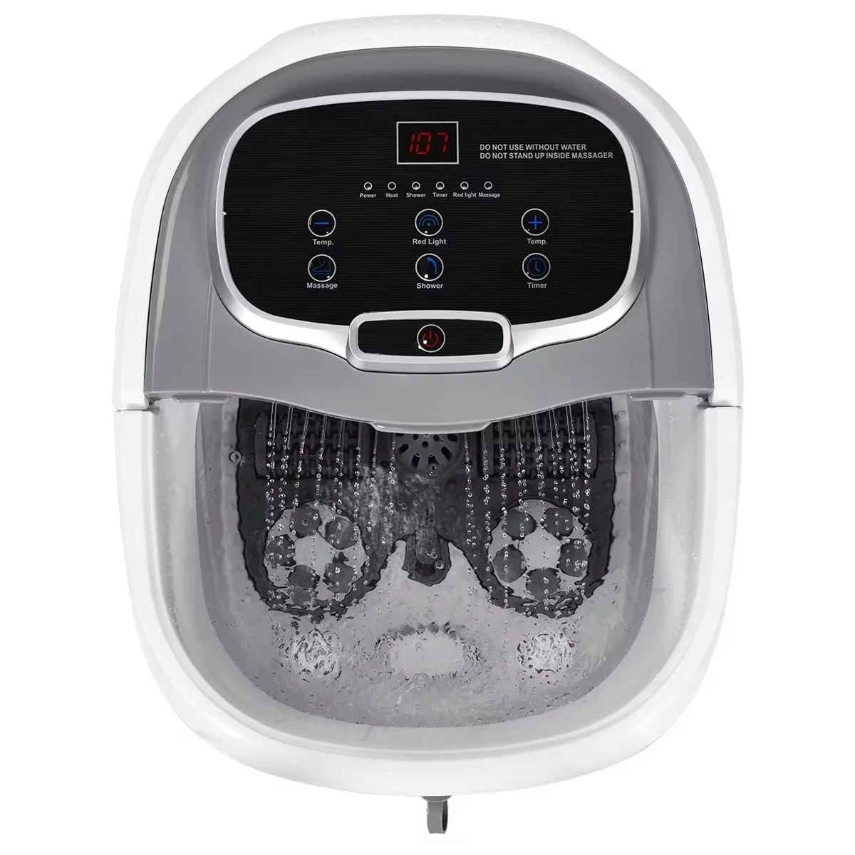 

Electric Heating Mini Portable Foot Spa Bath Pedicure Massager Machine with Bubble and Large Shiatsu Massage Rollers