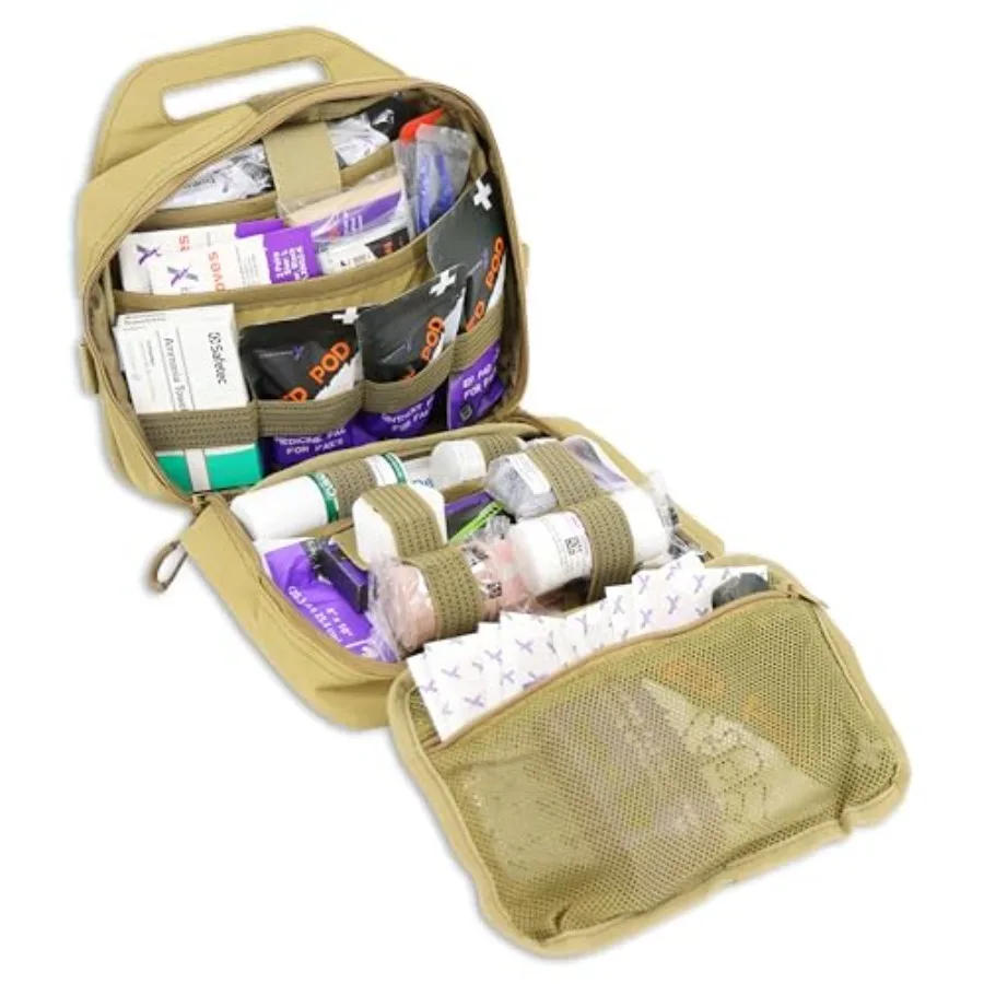 

Lightning X Premium Rip-Away Individual First Aid Kit for Vehicle Head Rest - TAN