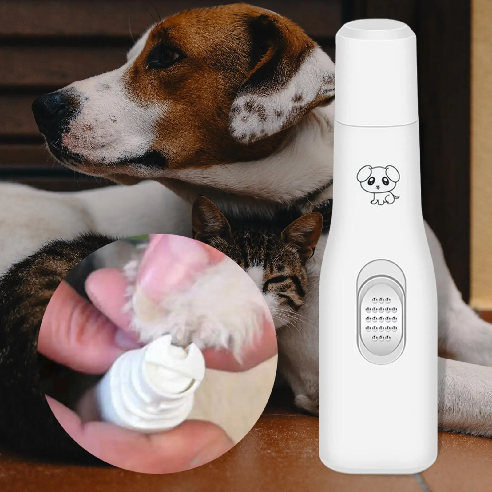 Electric Dog Cat Nail Grinder, Quite Battery Powered Pet Nail Trimmer for Small Pet Kitten Puppy Dogs