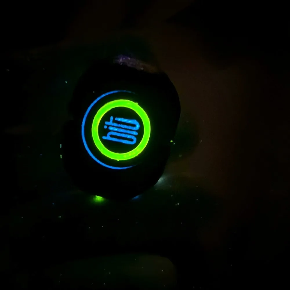 LAUTIE EDC BIT01 Titanium Blue Fidget Spinner Luminous Handmade Carving Stress Relief Toy Fidget Toys For Adults