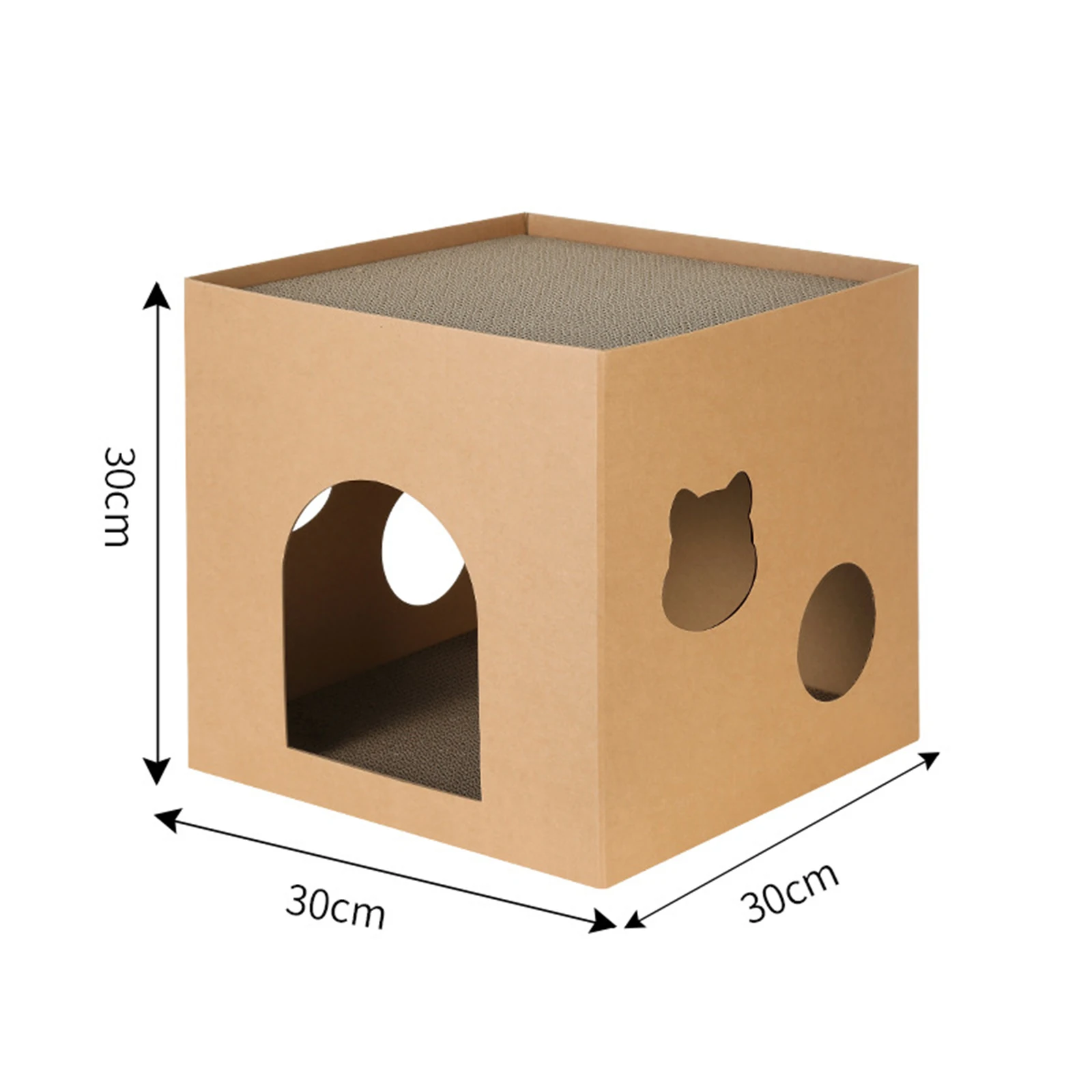 Cat Cardboard House with Scratch Pads Corrugated Cardboard Scratcher Cat Box Cats Bed for Cat Rabbit Small Animals Bunny indoor