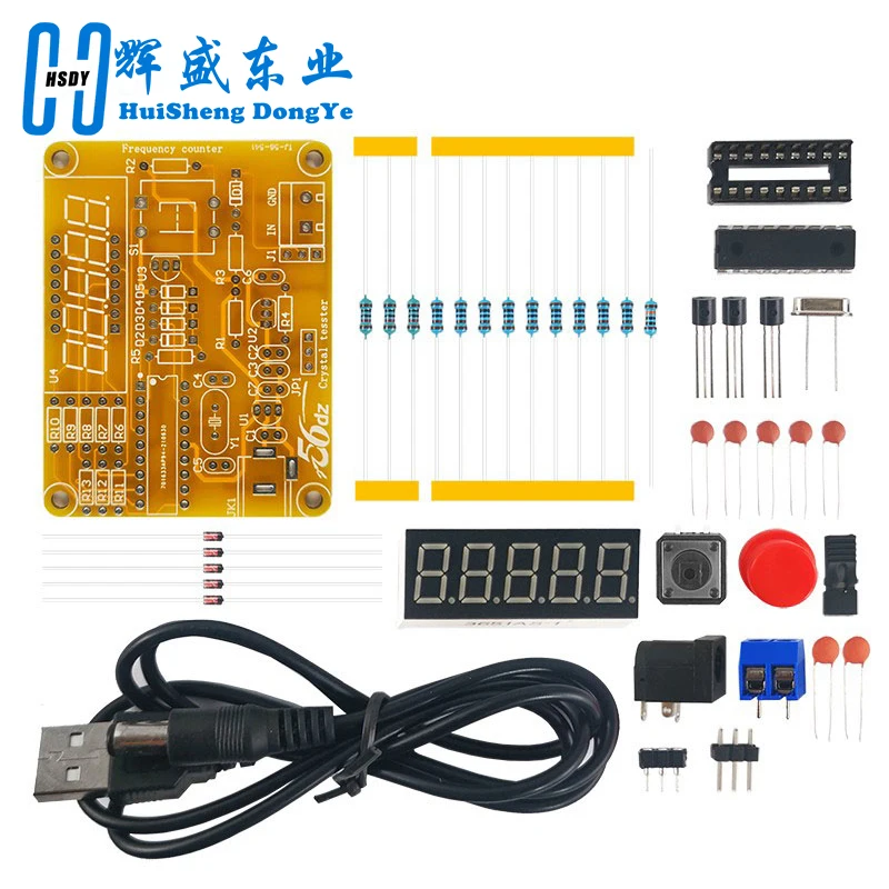 High Precision Crystal Oscillator Measuring Circuit 1Hz-50MHz Digital Frequency Meter Design DIY Welding Kit