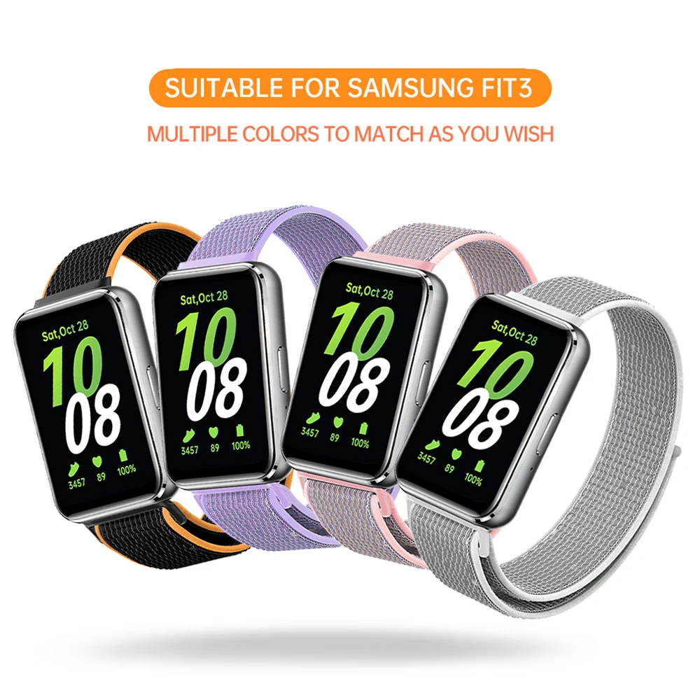 Нейлоновый ремешок с петлей для Samsung Galaxy Fit 3, регулируемый эластичный браслет, ремешок для часов для iWatch Samsung Galaxy Fit3, аксессуары для ремешков