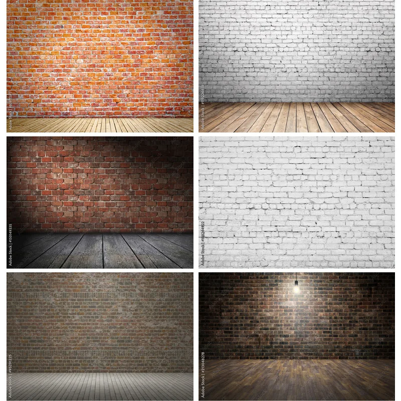 

ZHISUXI Vinyl Custom Vintage Brick Wall Wooden Floor Photography Backdrops Photo Background Studio Prop ZXX-18
