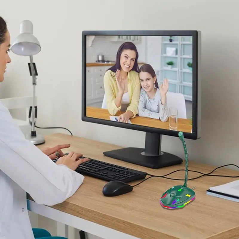 Laptop Desktop Condensatore Mick Girevole con cancellazione del rumore Microfono per PC Microfono flessibile Altoparlante per computer portatile Notebook