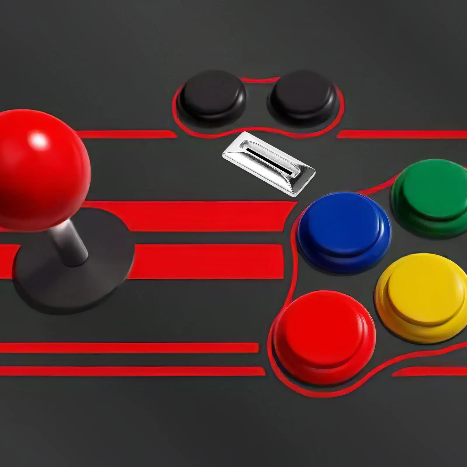 

Stainless Steel Rectangle Coin Entry Slot for Game Machines Durable Token Drop Frame for Consoles Coin Slot