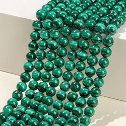 6/8/10mm Natural Malachite Loose Beads AA Round Beads Handstring Making DIY Accessories Wholesale Jewelry Beads