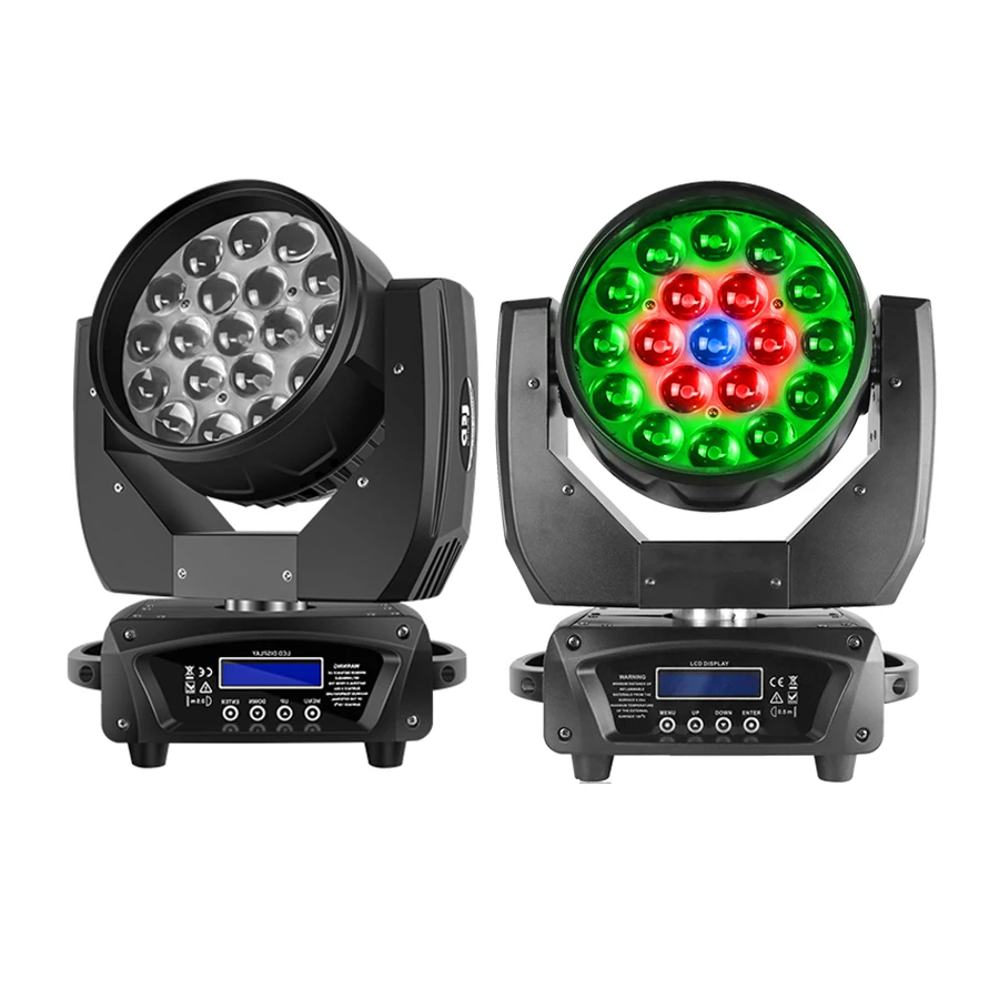 

19x15W RGBW Zoom Beam Moving Head Light DMX512 LED Wash Light Performance Stage Lighting For DJ Disco KTV Bar Nightclub