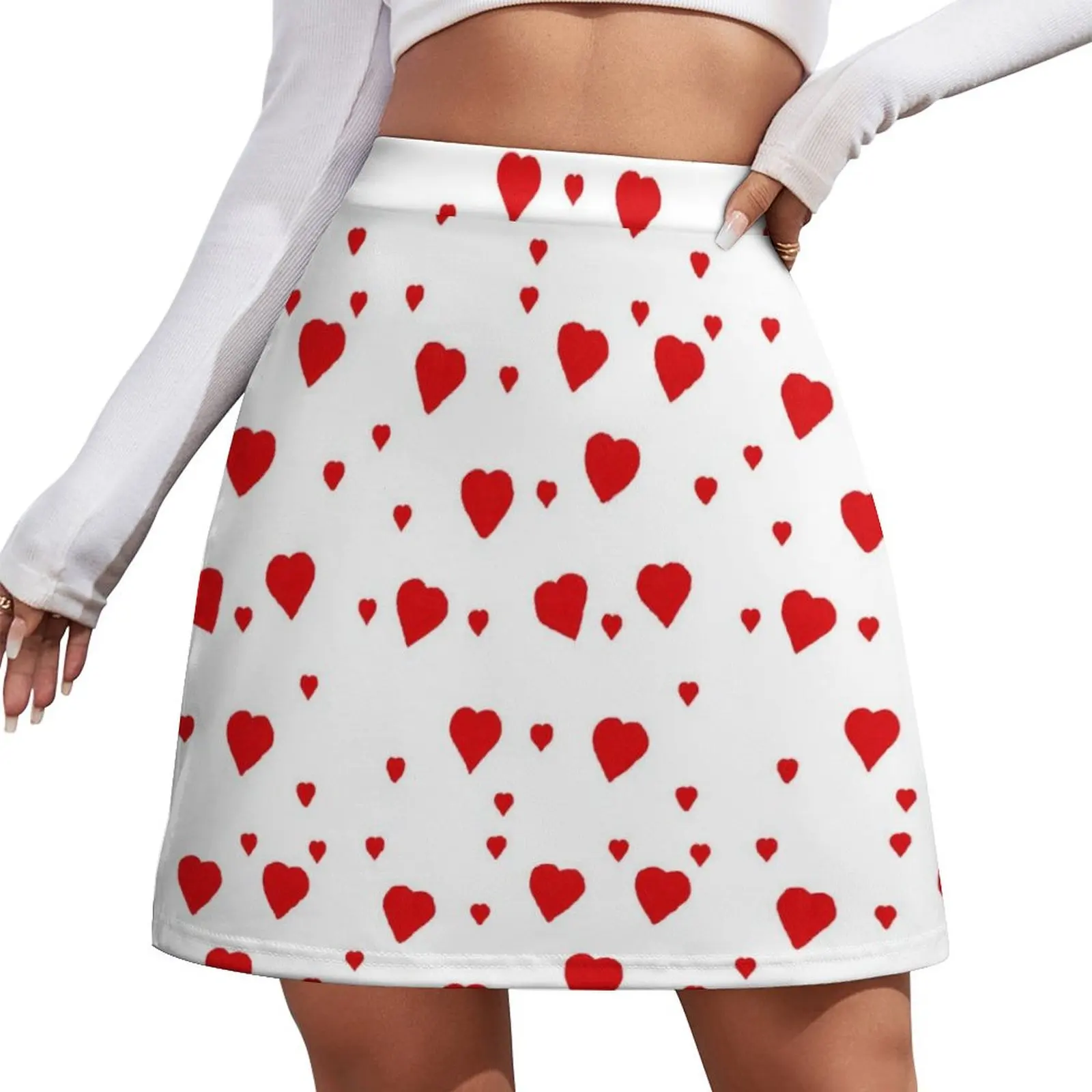 Imperfect red hearts Mini Skirt korean style clothing Korean clothing dresses summer woman 2026 Mini Skirt
