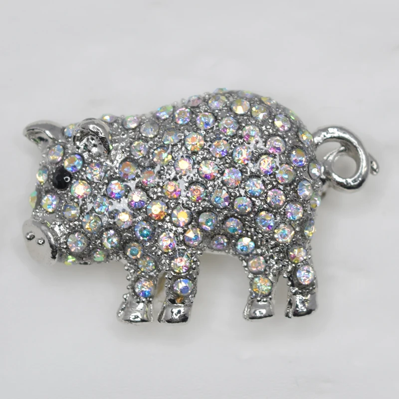 

12pcs/lot Wholesale Rhinestone cute Small Swine Pin brooches Costume Accessories jewelry gift C101409