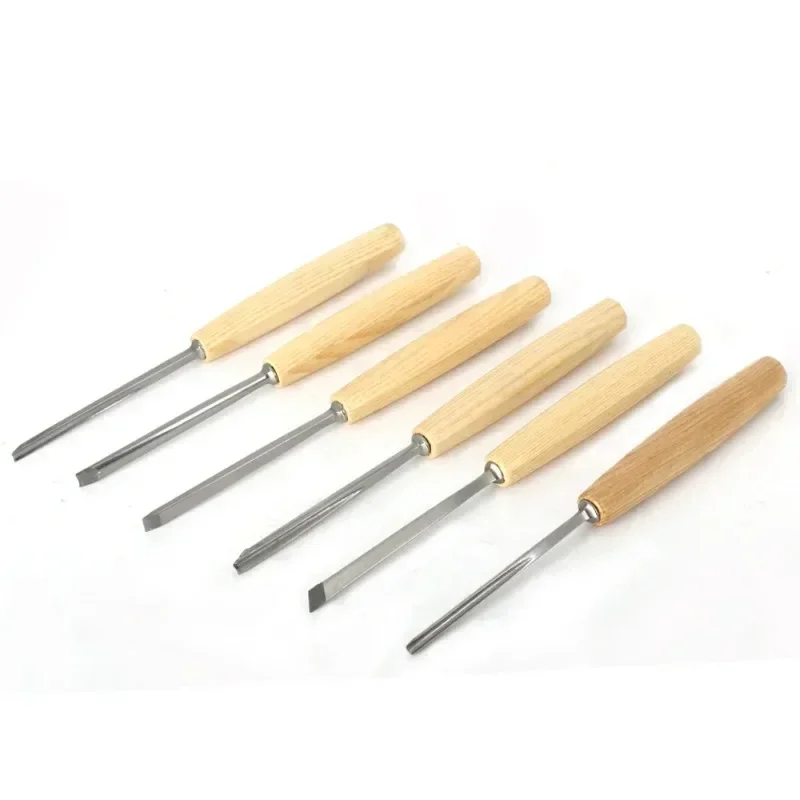 Woodworking Carving Chisel 6Pcs Kit HSS Wood Chisels Set Professional Chisels with Beech Handles Ergonomic Wood Carving Tools