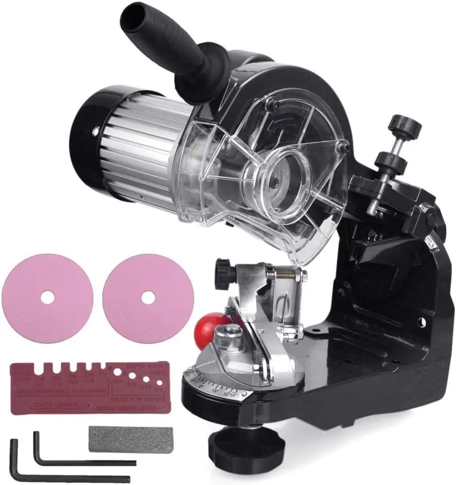 Saw Chain Grinder With Grinding Wheels Chain Grinder 1/8 And 3/16 Inch Electric Chainsaw Sharpener Bench Or Wall Mounted