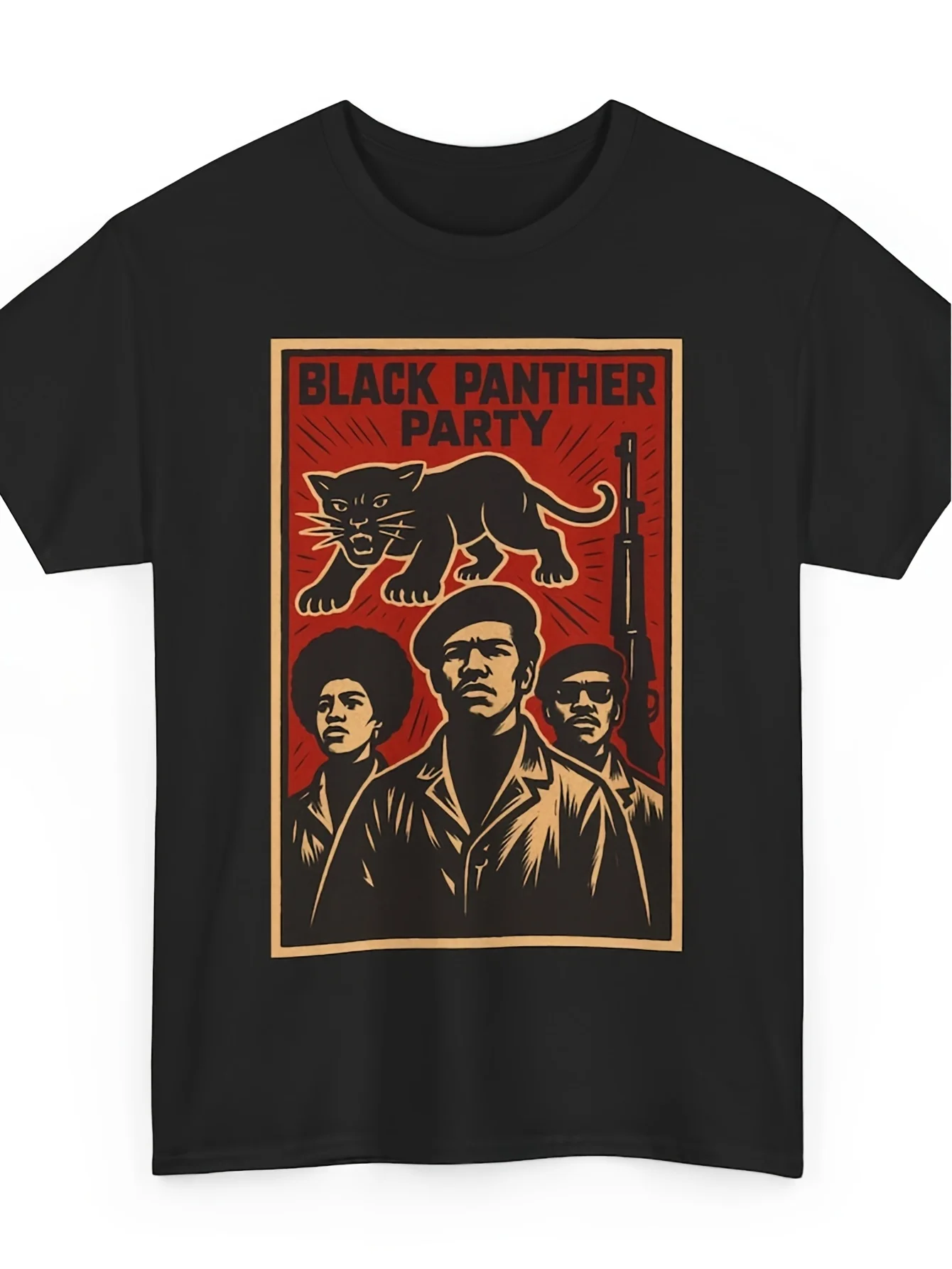Black Panther Party T Shirt Unisex Soviet Style Propaganda Graphic Retro USSR Revolutionary Bold Power Statement for Activists