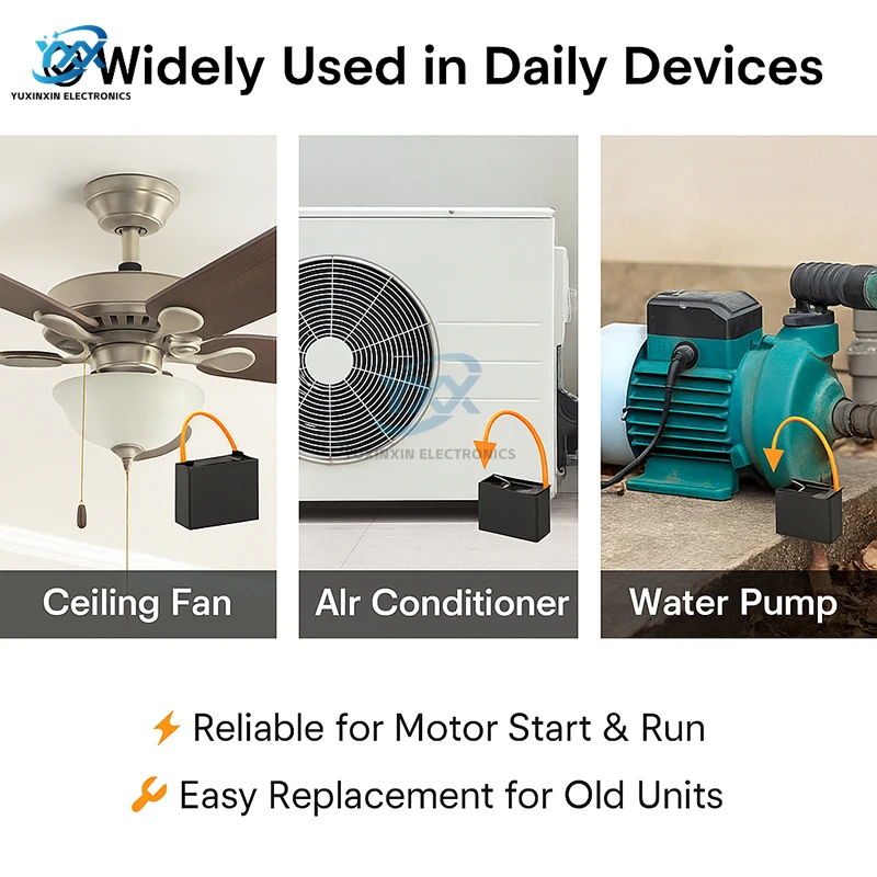 1PCS CBB61 커패시터 0.8uF ~ 25uF 450V AC 모터 팬 작동 시동 슈퍼 커패시터 콘덴서 (천장 선풍기, 에어컨, 펌프용)