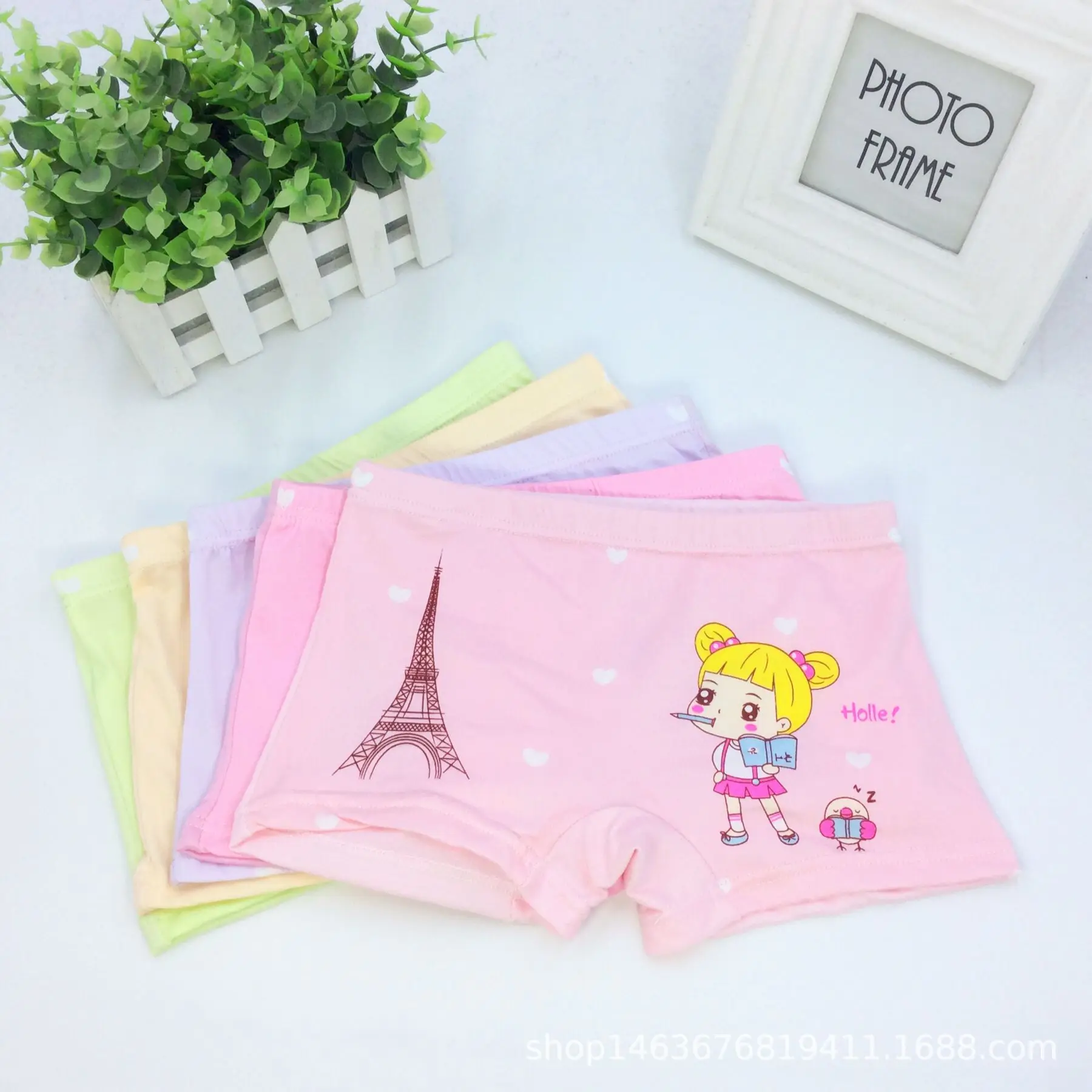 4 pcs /Lot cartoon Design Underpants Briefs baby Girls boxer Panties Cotton Soft Breathable Underwear for 2-12 years Girl