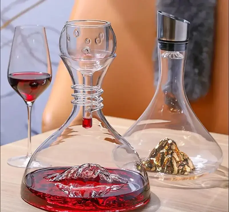 1800ML/1500ML Nordic Creative Iceberg Quick Decanter Funnel Red Wine Household Wine Dispenser Crystal Glass Bar Wine Set