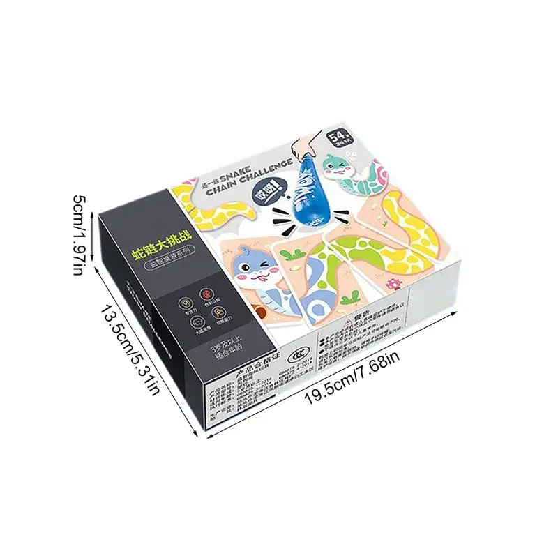 Puzzles serpent Cartes d'animaux Puzzles assortis Activités d'apprentissage préscolaire de dessins animés Jeux de fête en famille pour les enfants de 3 ans pour améliorer